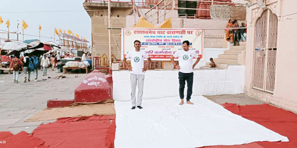 21 JUNE 2024 YOga Propgram On Dashashwamedh Ghat